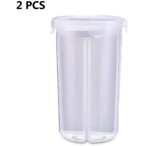 2 Pcs Clear Airtight Food Storage Containers,for Flour, Sugar, Rice,Candy, Cookie,Snack (L)