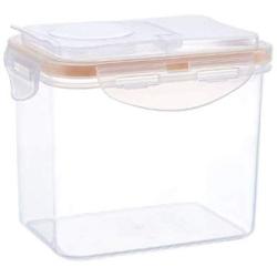 HENWERD Plastic Food Storage Containers Cereal Pasta Flour Food Dispenser Container,Kitchen Supplies Sealing Box (Silver,S)