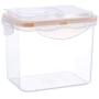 HENWERD Plastic Food Storage Containers Cereal Pasta Flour Food Dispenser Container,Kitchen Supplies Sealing Box (Silver,S)