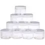 PH PandaHall 12 pcs 120ml(4 Oz) Empty Clear Plastic Slime Storage Favor Jars Wide-Mouth Sample Containers Round Cosmetic Travel Pot with White Screw Cap Lids for Beads Jewelry Make Up Nails Art