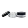 3g 3 ml Becher mit schwarzer Schraubverschluß - BPA-freie Kosmetik-Probenbehälter - Runder Behälter für Make-up, Augen-Make-up, Nagellack, Pulver, Schmuck (50 Stück)