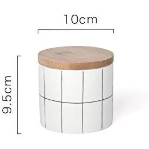 Round Plaid Sealed Ceramic Storage Jar For Spices Tea Coffee Can Tank Food Container Bottle With Lid For Kitchen Organizer,S Round Plaid Sealed Ceramic Storage Jar For Spices Tea Coffee Can Tank Food Container Bottle With Lid For Kitchen Organizer,S