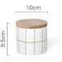 Round Plaid Sealed Ceramic Storage Jar For Spices Tea Coffee Can Tank Food Container Bottle With Lid For Kitchen Organizer,S Round Plaid Sealed Ceramic Storage Jar For Spices Tea Coffee Can Tank Food Container Bottle With Lid For Kitchen Organizer,S