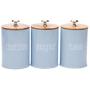 joyMerit 3 Pack Kitchen Canister Set With Airtight Lid For Food Storage, Store Coffee, Sugar, Tea, Spices, Dry Food and More (Blue)