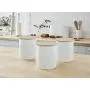 Swan SWKA17513WHTN Nordic Scandi Set of 3 Storage, Tea, Coffee, Sugar Canisters, Cotton White, Steel