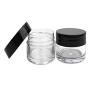 6PCS 30ml Airtight Acrylic Round Transparent Jars With Black Lids For Face Creams Make Up Cosmetics Lip Balms Samples Ointments Beauty Skin Care Products