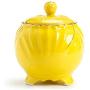 Airtight Food Storage Containers Bins with Lids Large, Ceramic Pottery Cereal Containers Canister Cookie Jar for Kitchen Pantry Organization Flour Coffee Candy Bulk, 700mL, 15x13cm (Color : Yellow)