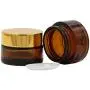 5 Pcs 1 oz Amber Round Glass Jars Empty Refillable Cosmetic Cream Jar Pot Bottle Container With Inner Liners and Gold Lids Glass Sample Jars For Cosmetics and Face Cream Lip Balm Lotion 5 Pcs 1 oz Amber Round Glass Jars Empty Refillable Cosmetic Cream Jar Pot Bottle Container With Inner Liners and Gold Lids Glass Sample Jars For Cosmetics and Face Cream Lip Balm Lotion
