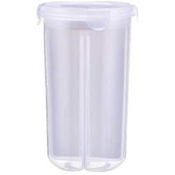 UPKOCH Food Storage Plastic Transparent 4 Compartments Detachable Kitchen Cereal Container Dry Food Boxes Bottles Storage Jar With Lid for Home Kitchen