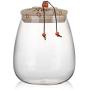 Clear Glass Candy Jar with Lid - Wide Mouth Preserving Jar Cookie Ball Container Tea Storage Canisters Food Storage Container (600 ML/20.3 OZ)