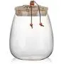 Clear Glass Candy Jar with Lid - Wide Mouth Preserving Jar Cookie Ball Container Tea Storage Canisters Food Storage Container (600 ML/20.3 OZ)