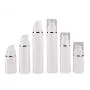 3er Set 15 ml 0,5 oz Weißer Airless Pump Press Flasche mit Silber Coil Transparenter Deckel Leere Wiederbefüllbare Tragbare Gürtelschnalle PP Behälter Creme Emulsion Serum Essenz Make-up Behälter Dose