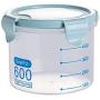 YUMU Kitchen Sealed Food Storage Container with lid, Sealed Moisture-Proof, with Scale, Buckle Sealed Plastic Food Container, no BPA, Keep Food Fresh and Dry,lightblue,Small