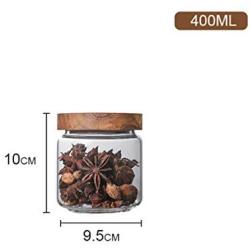 Sealed Glass Bottle Storage Jar Food Grains Moisture-proof Transparent Tea Coffee Kitchen Seal Storage Cans DELICATEWNN (Size : 400ml)