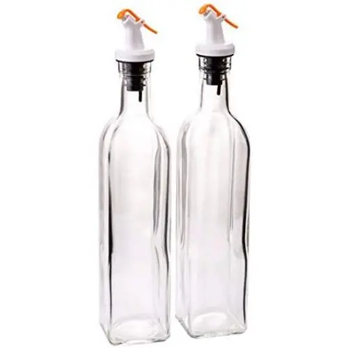 Dicht verschließbare Küchen-Lebensmittellieferung, Glasbehälter, Feuchtigkeitsdichter Küchenbehälter, Mehrzweck-Glasbehälter, Marmeladenglas, Cruet, 2 Stück (Farbe: Orange 500ml)