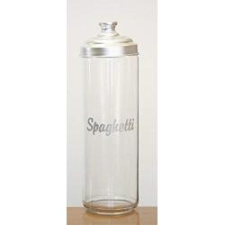Italo Ottinetti Glass Jar with Dull Aluminium Lid 2 Litre Spaghetti, Metallic, one Size