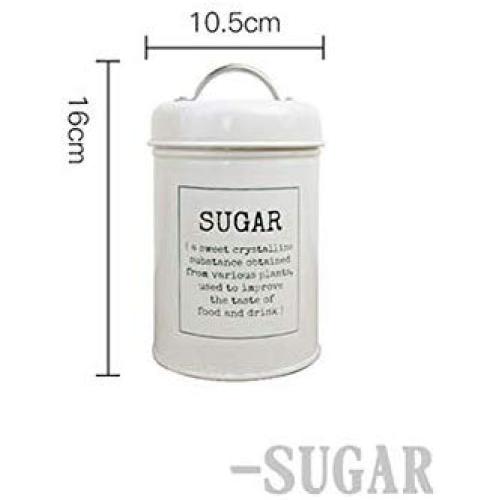 Metal Seal Storage Jar Scandinavian Tea Coffee Sugar Sealing Container Minimalist Kitchen Iron Box Home Organizer Jar,White SUGAR