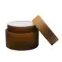 1 Stück 150ML 5OZ Bernstein PET Kunststoff Gefrierfähiger Leerer Füllbarer Behälter mit Naturbambusdeckel und Innenliner für Cremebehälter, Lotiondose, Box, Dispenserbehälter für Balm Aufbewahrung