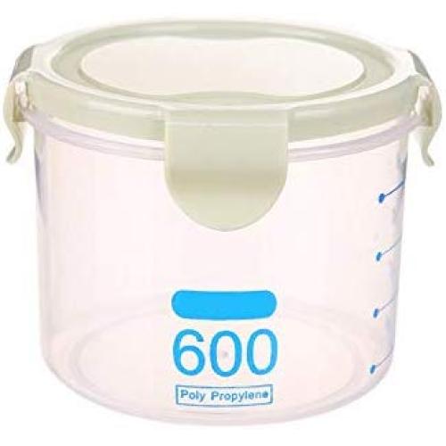 OUYAWEI Kitchen Grain Storage Tank Box Transparent Sealed Plastic Jar Food Storage Container Green 600ml