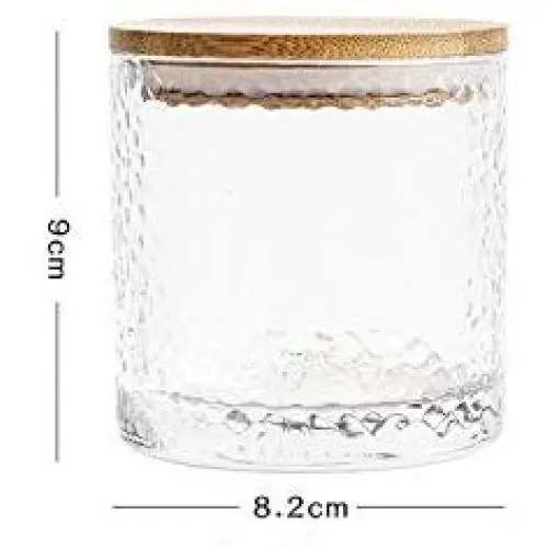 Glass Storage Jar with Wooden Cover Sealed Jar Kitchen Food Multigrain Coffee Bean Tea Storage Tank,M Glass Storage Jar with Wooden Cover Sealed Jar Kitchen Food Multigrain Coffee Bean Tea Storage Tank,M