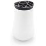 FLOW White Ceramic Canisters with Black Silicone Lids (Large)
