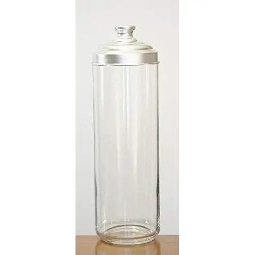 Italo Ottinetti Glass Jar Dull Aluminium Lid 2 Litre, High 30 Aluminum, Metallic, One Size