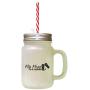Black Flip Flops Are Mandatory Frosted Glass Mason Jar With Straw