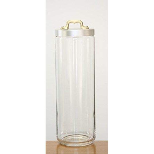 Italo Ottinetti Glass Jar Matte Finish Aluminium Lid Copper Handle Aluminum, Metallic, One Size