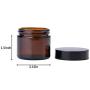 2oz 50ML Amber Round Glass Jars Bottle With Black Lids And Inner Liners Pot Container For Makeup Cosmetic Face Eyes Cream Lotion(2PCS)