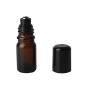 3PCS 30ML 1OZ Brown Empty Glass Roll-on Bottles with Black Cap and Stainless Steel Roller Balls Essential Oil Perfume Holder Jar Pot Tube Portable Refillable Container for Travel Daily Life