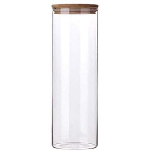 Hemoton Glass Food Jar With Lid, Clear Canister Container Kitchen Food Containers For Kitchen Storage, For Grains, Seeds, Coffee, Flour, Sugar,Tea Coffee Spice Candy(1800ml)