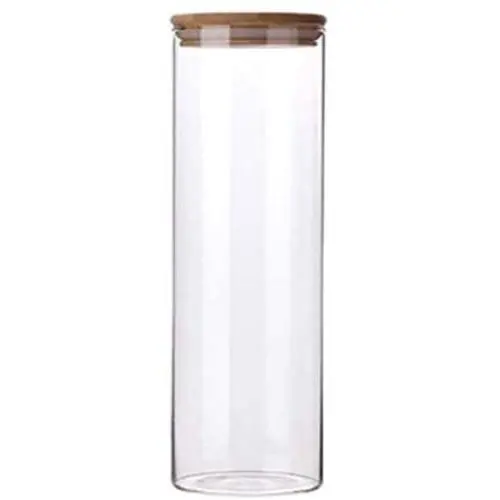 Hemoton Glass Food Jar With Lid, Kitchen Food Containers Clear Canister Container For Kitchen Storage, For Grains, Seeds, Coffee, Flour, Sugar,Tea Coffee Spice Candy(2000ml)