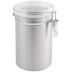 Metaltex 185312 Storage Jar with Acrylic Lid, 62 oz, Silver/Transparent