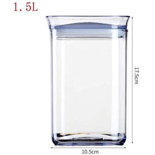 HENWERD Sichttransparente Lebensmittelbehälter für Küchenregal, Trockennahrung Behälter, 1500ml, Kunststoffbox, F-Serie