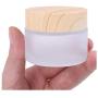 Xunlin 1/5Pc New 5g 10g 15g 30g 50g Frost Glass Bottle Plastic Bamboo Lid Glass Jar Empty Bottle Cream Jar Cosmetic Packaging Container (Color : Dark Khaki)