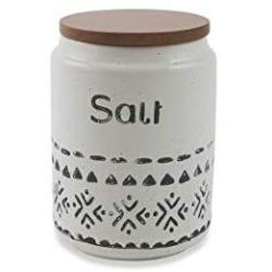 Villa dEste Home Tivoli Salt Jar, Stoneware, White, 10 x 15 cm