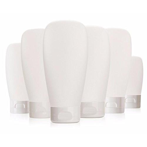 6PCS 100ml White Empty Refillable Travel Plastic With Flip Cap For Cosmetic Body Hand Lotion Shampoo Squeeze Bottle (100ml)