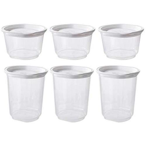 HOMELUNY Set of 4 Kitchen Airtight Plastic Food Jars Clear Cereal Storage Food Container Jars for Candy, Cookie, Rice, Sugar,Flour,Snacks Keeping Food Dry & Fresh Short 3 + high 3