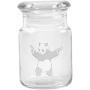 Clear Glass Herb Stash Jar with Lid 4.5 oz with Panda With Pistols Logo from Smoke Promos