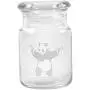 Clear Glass Herb Stash Jar with Lid 4.5 oz with Panda With Pistols Logo from Smoke Promos