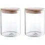 24 Ounce Clear Glass Storage Jar With Beech Wood Lid Set of 2 Glass Canister With Airtight Lid Food Storage Jar 24 Ounce Clear Glass Storage Jar With Beech Wood Lid Set of 2 Glass Canister With Airtight Lid Food Storage Jar