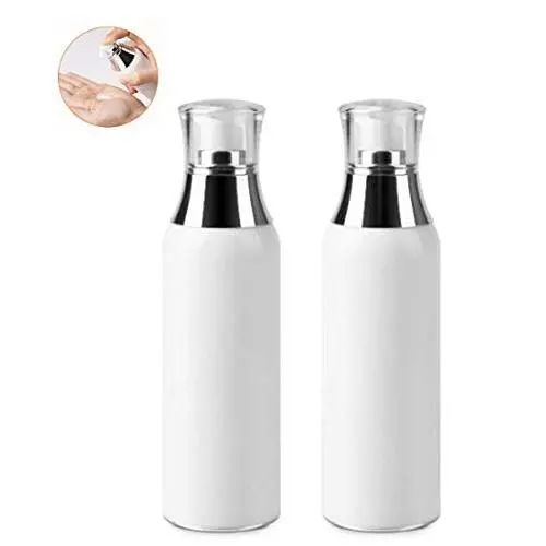 2PCS 120ml/4OZ Empty Acrylic Airless Pump Vacuum Bottles Refillable Cream Lotion Makeup Emulsion Container Pot Portable Facial Cleanser Cosmetic Pump Travel Storage Jar For Women Lady (White) 2PCS 120ml/4OZ Empty Acrylic Airless Pump Vacuum Bottles Refillable Cream Lotion Makeup Emulsion Container Pot Portable Facial Cleanser Cosmetic Pump Travel Storage Jar For Women Lady (White)