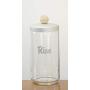 Italo Ottinetti Glass Jar Alluminium Lid Wooden Knob 1 Litre Ri, Metallic, one Size