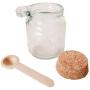 HeiHy Empty Clear Glass Storage Container Bottle Jars with Cork Stopper and Wooden Spoon
