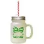 Green Days Until Christmas Frosted Glass Mason Jar With Straw Green Days Until Christmas Frosted Glass Mason Jar With Straw