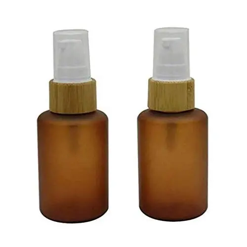 2Pcs 60ml/2oz Empty Refillable Amber PET Bottle With Bamboo Pump Head Brown Emulsion Lotion Cosmetic Container Jars Travel Packing Case Box (BPA Free)For Makeup Essential Oil Shower Gel Cream Shampoo 2Pcs 60ml/2oz Empty Refillable Amber PET Bottle With Bamboo Pump Head Brown Emulsion Lotion Cosmetic Container Jars Travel Packing Case Box (BPA Free)For Makeup Essential Oil Shower Gel Cream Shampoo