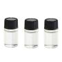 12 Pcs 3ml Mini Essential Oil Glass Bottles with Screw Lid Empty Refillable Transparent Glass Bottles Perfume Essential Oil Essence Fluid Storage Jar (Black Lid)