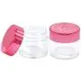 Beauticom 7 Gram / 7 ML Thick Wall Round Leak Proof Clear Acrylic Jars for Beauty, Cream, Cosmetics, Salves, Scrubs (24 Pieces Bottom Clear Base + 24 Pieces Lids, Metallic Rose Pink Gold)