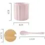 123Arts Ceramics Embossed Sugar Salt Storage Jar Seasoning Pot with Lid Spoon 123Arts Ceramics Embossed Sugar Salt Storage Jar Seasoning Pot with Lid Spoon
