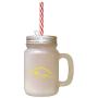 Gelb. Du musst nicht jeden Tag alle deine Zähne putzen #2 Gefrostete Glas-Mason-Jar mit Strohstrohhalm